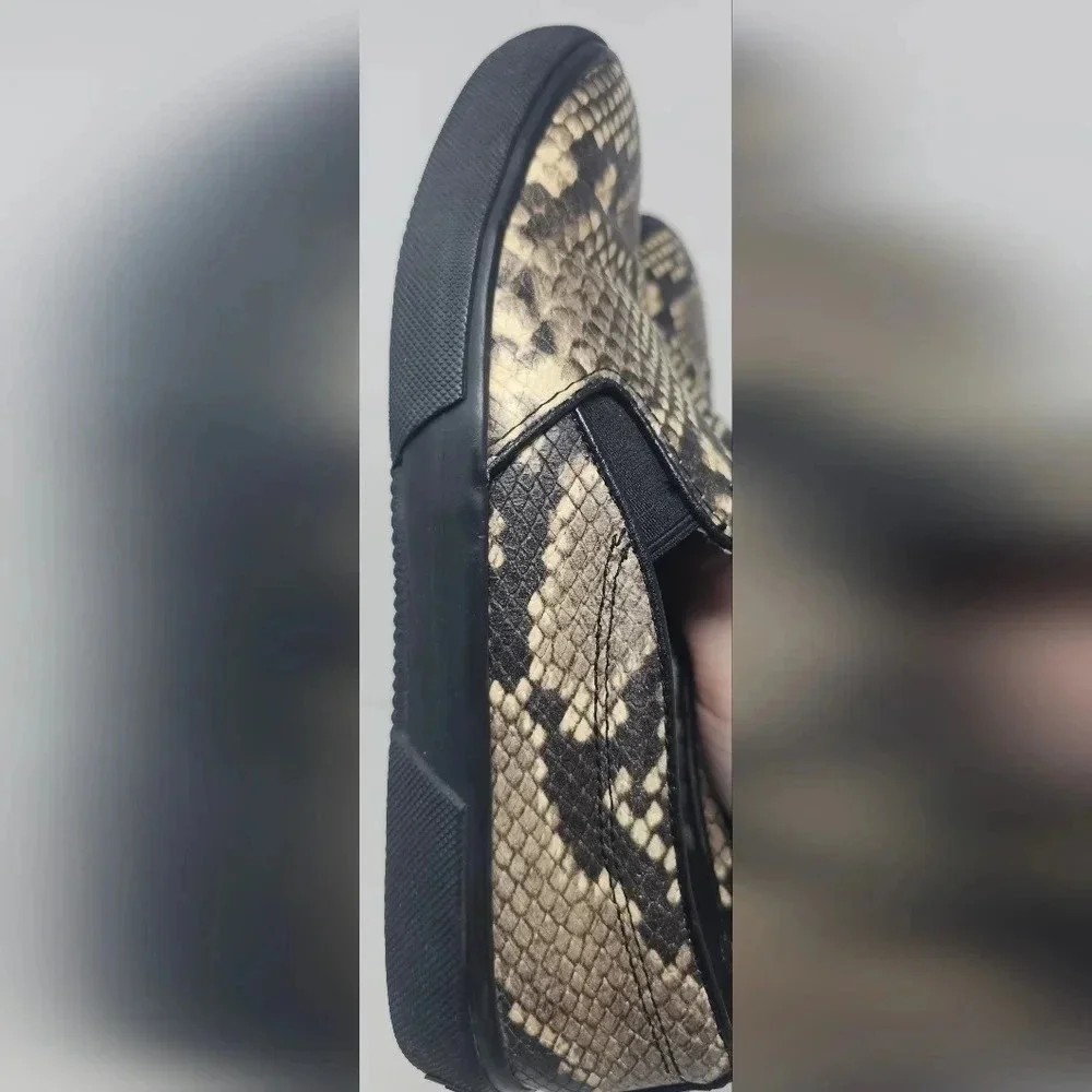 Michael Kors Women's Black Snake Python Keyton Loafer Slide On Size 6.5